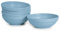 Juego de 6 Piezas de Vajilla Classic en Plástico Duro Reutilizable e Irrompible para Fiestas y Eventos. Azul (Cuencos 450 ml)