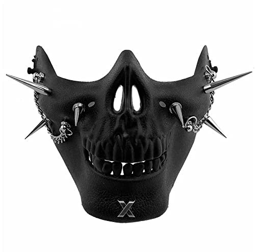 WORNEW Punk-Ledermasken Halbgesichtsmasken for Herren und Damen, Halloween, Ostern, Party, Kostüme, Zubehör, Masken, Unisex Steampunk Masken