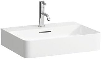 LAUFEN VAL Waschtisch, unterbaufähig, 3 Hahnlöcher, mit Überlauf, 550x420mm, H8102827581081, Farbe: Graphit matt