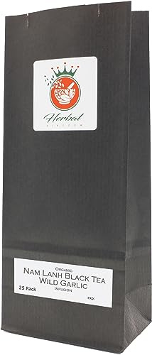 Wild Garlic Organic Blend Herbal Infusion (NAM Lanh Black Tea - 25 Unbleached Tea Bags - 50g)