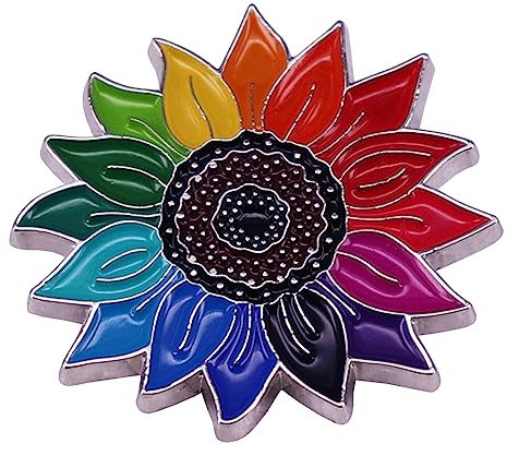 Regenbogen Sonnenblume Emaille Pin LGBT Revers Pin Pflanze Blume Metall Abzeichen Brosche Cartoon Brosche für Männer Frauen Liebhaber Kleidung Tasche Rucksack