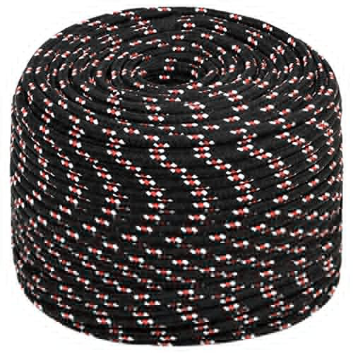 vidaXL Corde de Bateau Corde de Levage Câble d'Amarrage Ancrage Navire Lignes de Gréement Corde à Linge Noir 6 mm 250 m Polypropylène