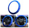 BELOMI Bling Auto Lenkradbezug Weicher Samt Kristall Strass Lenkradschoner Universal 15 Zoll Flauschig für Winter Warm Niedlich Auto Innenraum Zubehör für Frauen Mädchen (Blau)