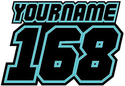 MC MOTOPARTS 3 pcs Custom Racing Number Sticker Rider Name Plate Track Day Use Decal Removable Motorcycle Bike Motors ATV Fairing Use