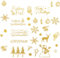 BHGT 5 Blätter 100+pcs Weihnachtssticker Selbstklebend Glitzer Gold Weihnachten Aufkleber Sticker Schriftzug Weihnachtsaufkleber Geschenkaufkleber für DIY Scrapbooking Frohe Weihnachten