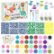 Highttoy Glitzer Tattoo Set Kinder, 38 Farben Dino Leuchtende Temporäre Glitzertattoos Jungen, 164 Schablonen, 5 Pinsel, 4 Kindertattoos, 3 Kleber Geschenk für Geburtstag Party Halloween Weihnachten