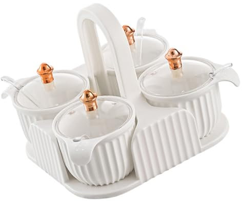 FUNOMOCYA 1ensemble Boîte à Assaisonnement Transparente Avec Couvercle Et Cuillère De Rangement Pour Épices Condiments Et Assaisonnements Pour Cuisine Barbecue