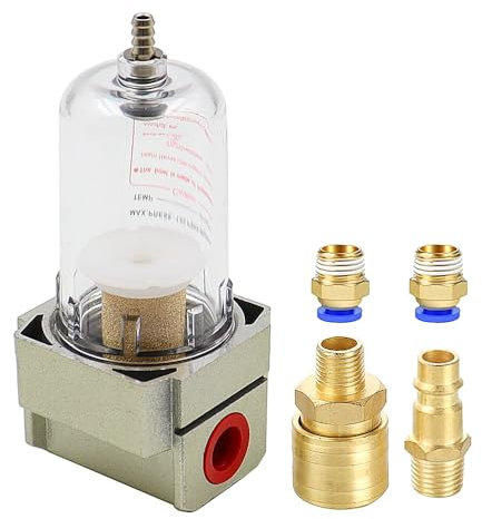 Hsthe Sea Separatore d'Acqua, Filtro dell'Aria compressa, separatore d'olio con Attacco rapido per Filtro del compressore, Filtro dell'Aria compressa da 1/4 di Pollice