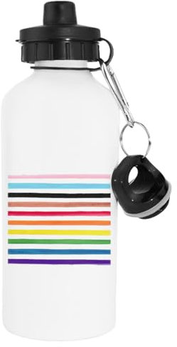 Rayas del Orgullo del Progreso Frasco Reutilizable De Metal Botella Blanca