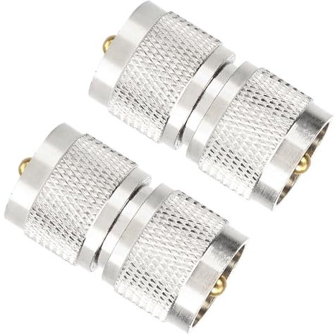 Alnicov 2 adaptadores UHF PL-259 UHF Macho a UHF Macho Adaptador de Cable coaxial para radioaficionado