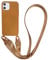 CQUUKOI for iPhone 14 Pro,Crossbody Phone Case with Shoulder Strap Soft Silicone Case with Adjustable Lanyard Cute Cool Wireless Charging Shockproof Protector Women Brown