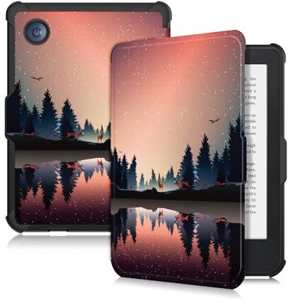 Yiernuo Coque pour Tolino Shine Color/Shine 5(2024)/Shine 4(2022) & Kobo Clara Colour/Clara BW(2024)/Clara 2E(2022) eReader,Etui Housse de Folio avec Veille/Réveil Automatique,Crépuscule