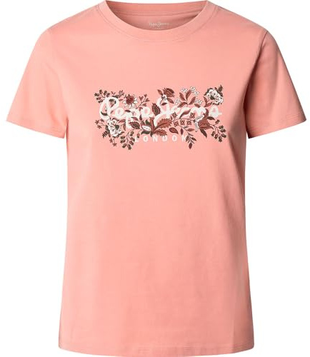 Pepe Jeans Rosalind T-Shirt, Rosa (Rosa Lavato), XS Donna