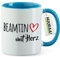 Huuraa Becher Beamtin mit Herz Geschenk 330ml Blau Beamtin Geschenkidee