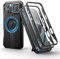 Dexnor for iPhone 16 Pro Magnetic Case With Slide Camera Cover & Adjustable Kickstand & Built-in Screen Protector, Rugged Shockproof Bumper Cases Heavy-duty Cover - Night Black