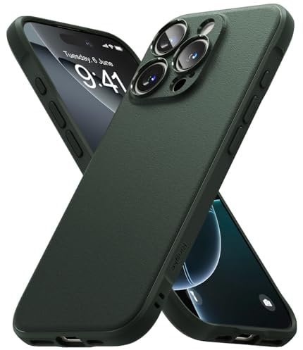 Ringke Onyx für iPhone 16 Pro Max Hülle, [Griffig] rutschfest Anti-Fingerabdruck Stoßfest Kratzfest Passgenau Stilvoll Handyhülle mit Präzisen Kameraausschnitten - Dark Green