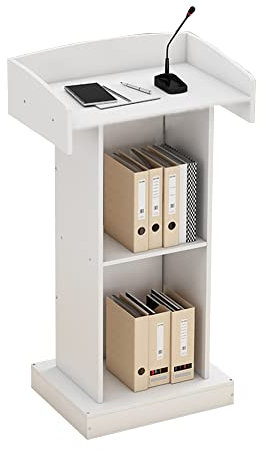 XAoSCd Rednerpult-Podiumständer, Rednerpult-Podiumständer, Vortragspodiumständer, Stehpult-Gewerbemöbel, Bodenrednerpult-Podium Lehrervorlesung Für Kirchenschulpodium/Schwarz/60X,White-60x40x124cm