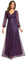 Ever-Pretty Abiti da Sera Donna Elegante Manica Lunga Slim Vita Alta Brillantini Tulle Vestito da Cerimonia Maxi Lungo Abita da Cocktail Viola Scuro 42