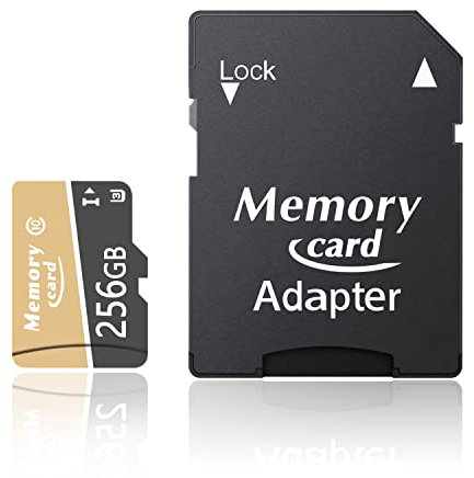 256GB Ultra Memory Card with Adapter, High Speed Memory Card 256GB Full HD - Up to 100 MB/s, Class 10 Micro Memory Card for Smartphone, Camera, Tablets, Dash Cam, Drone