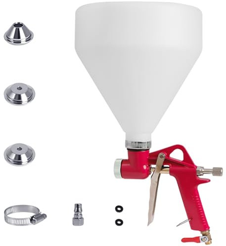 Trichterpistole 6L Putzlackierpistole, Air Textur Pistole mit 3 Düsen (4.0mm/6.0mm/8.0mm) Farbsprühsystem für Wände, Putz Möbel, Gartenrenovierung Set
