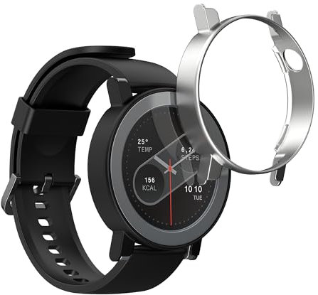 kwmobile 2X Hülle kompatibel mit CMF by Nothing Watch Pro 2 (D398) - Fitnesstracker Case Set Schwarz Silber - ohne Tracker