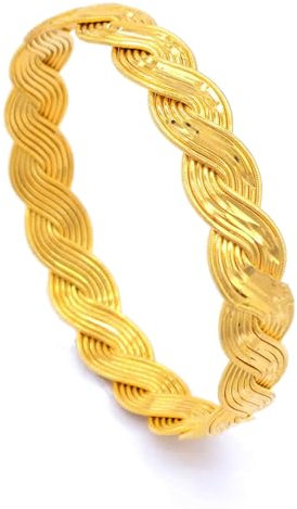Örgü Bilezik Armreifen Gold Armreif 22 Karat Vergoldet Altin Bileklik Kuyumcu 9mm (6.8 (L))