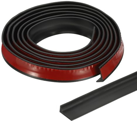 PATIKIL Soglia Doccia Pieghevole Diga Acqua 118 Pollici 0,8Lx0,5P Nero | Barriera Stopper Doccia Autoadesiva, per Protezione Contro Schizzi per Porta Doccia Senza Cornice
