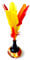 Neopren Handferderball Rot Höhe 23 cm mit Naturfedern Ball Wurfball Federball Wurfspiel