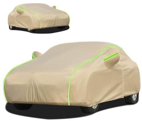 Auto Abdeckplane Autoabdeckung für 𝖮𝗉𝖾𝗅 Corsa, Wasserdicht Autoabdeckung Atmungsaktiv Vollgarage Autoplane Staubdicht Winddicht Schneedicht UV Schutz Outdoor Garage (Brown,für 𝖮𝗉𝖾𝗅 Corsa)