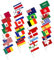 Abaodam 3 Series Mano Ondeando La Bandera Pequeño Banderas Decoración De La Bandera Internacional Bandera Ondeando La Mano Pequeña Bandera Nacional Abs 32 Piezas X 3