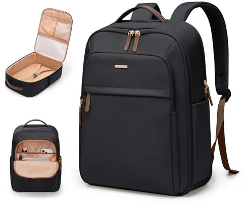 GOLF QUALITY Reiserucksack für Damen und Herren,Handgepäck Laptop Rucksack 17.3 Zoll, Groß Schultasche Travrl Backpack mit Laptopfach für Business Uni, Schwarz