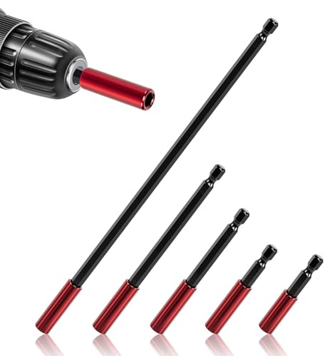 5tlg Bit Verlängerung 1/4 Sechskantschaft Bithalter Lang 50/60/100/150/300mm Bitverlängerungen Magnetische Bit Verlängerung für Schlagschrauber Schraubendreher