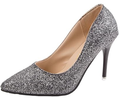 Damskor, sandaler med klack, eleganta – glitterskor för kvinnor med klack, ventilerande högklackade skor, bekväma höga klackar med paljetter, klackskor, trendiga damskor