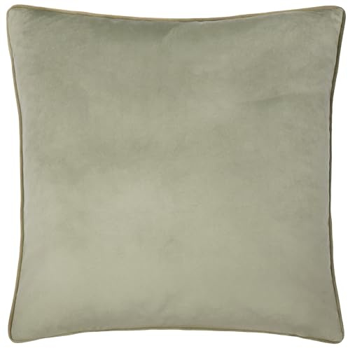 furn. Meridian Velvet Cushion Cover (Green/Sage - 45 x 45cm) | Soft velvet cushion cover with contrast piping and concealed zip. 45 x 45cm. Cushion cover only.