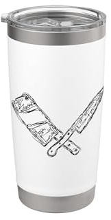 Knife and Cleaver Drawing Steak Person Butcher Stainless Steel Insulated Tumbler