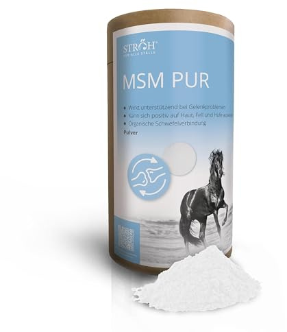 STRÖH MSM Pur für Pferde - Methylsulfonylmethan Pulver - 1,4 kg | Für Fell, Haut, Hufe & Gelenke - Organische Schwefelverbindung - Zusatzfutter Pferd - Made in Germany