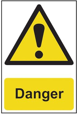 Scan SCA1301 Self adhesive PVC sign - Danger - White, 200 x 300mm