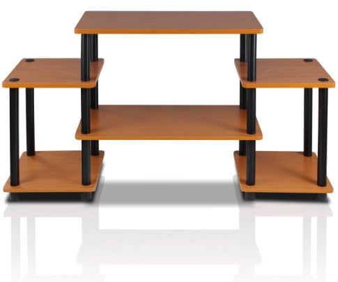 Furinno Turn-N-Tube No Tools Entertainment Center, TV Unit, TV Stands, Light Cherry/Black