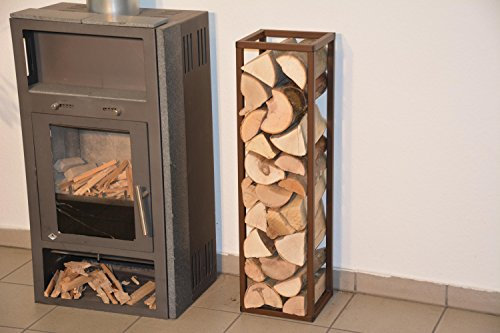 Metalltechnik Dermbach GmbH Kaminholzregal Innen STAB Plan 900 x 250 - Corten Effect