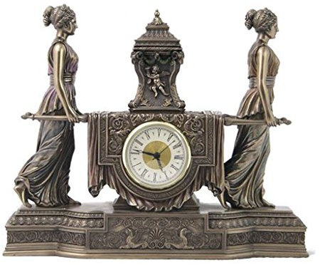Masada Goods Barocke Kaminuhr, Mantel, Bronze, Ca. 35,6 cm lang, Kaltguss-Bronze