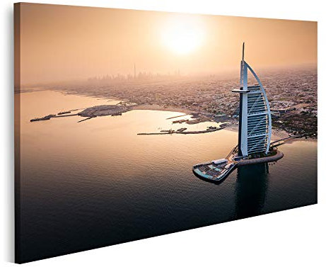 islandburner Bild auf Leinwand Dubai Luftbild Seaside Skyline Mit Luxus Hotel Blick Bei Sonnenaufgang Bilder Wandbilder Poster