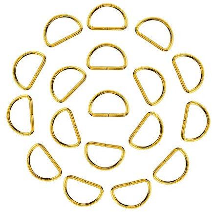 Trimming Shop D-Ring-Verschlüsse aus nicht geschweißtem Metall, strapazierfähig, für Handtasche, Rucksack, Gurtband, Geldbörse, Hundehalsbänder, Gürtel, Heimwerkerzubehör, 25 mm, Gold, 10 Stück