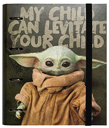 Grupo Erik Ringordner A4 Schmal 4 Ringe - Ordner A4 Schmal The Mandalorian Star Wars Ordner - Aktenordner 4 Ringe - Ringbuch A4 - Ringbuch A4 Aktenordner A4 Büro Zubehör Schul Zubehör