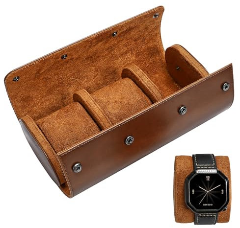 Baluue Porta Orologio da Viaggio 3 Slot Scatola per Orologi Custodia per Orologi Custodia per Orologi in Pelle Scatola per Orologi da Viaggio Custodia per Orologi da Viaggio
