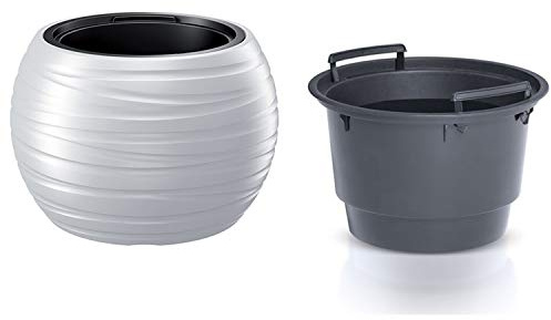 Maze 25L pot rond en plastique avec réservoir en couleur blanche39,6 (L) x 39,6 (l) x 26 (H) cm