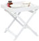 Taylor & Brown Wooden Folding Butler Tray Tables Portable Breakfast Dinner Serving Tray Side End Table for Living Room Hallway Bedroom Garden Terrace Balcony (White)