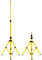 Lospitch Teleskop Stativ für Baustrahler, Höhenverstellbar Strahler Stativ, Flutlicht Stativ Gelb, Baustrahlerstativ Flutlicht Ständer für Strahler