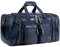Reisetasche aus Leder, Wochenendtasche, Handgepäcktasche, Übernachtungstasche, Sporttasche für Damen und Herren HB-21, Blau, Reisetasche aus Leder