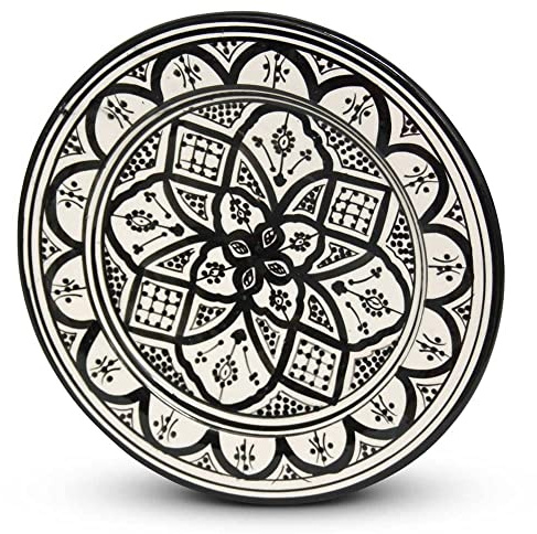 Assiette marocaine Noir Nakhil Ø 26 x 4cm