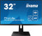 iiyama Prolite XUB3293UHSN-B1 80cm (31,5) IPS LED-Monitor 4K UHD (HDMI, DisplayPort, USB3.0, USB-C, 65W, LAN), KVM-Switch, Ultra-Slim-Line, Höhenverstellung, schwarz